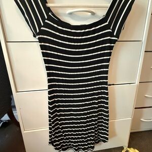 Striped Black and White Dress